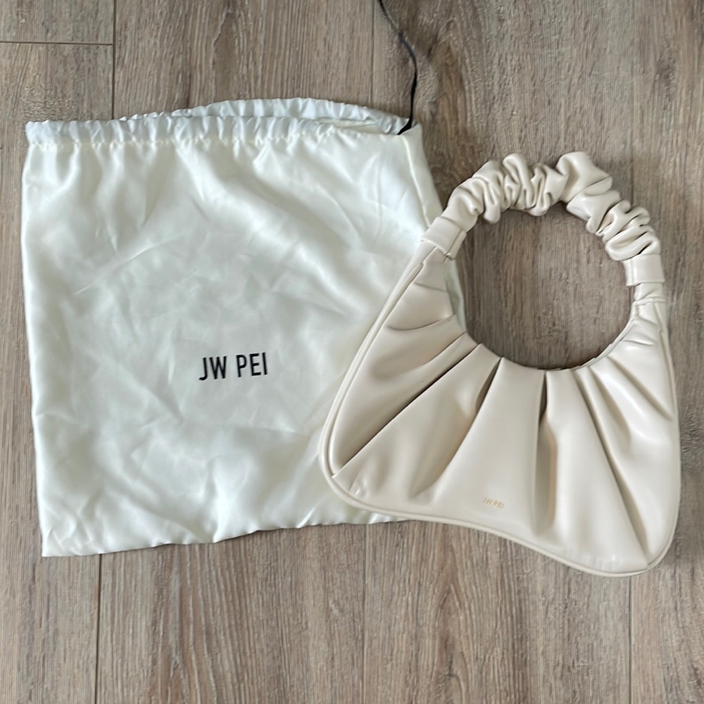 NEW JW PEI GABBI RUCHED HOBO HANDBAG - IVORY